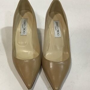 Women’s Jimmy Choo Beige Leather Heels Pumps Size 36.5